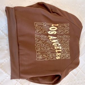 Brown Slogan Hoodie